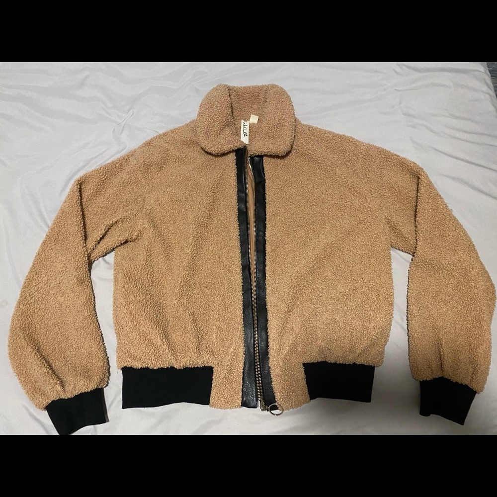 Brown Pink Owl Teddy Coat